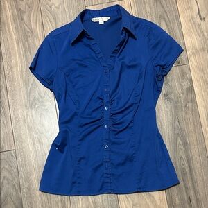 Fitted Royal Blue Button Down Shirt